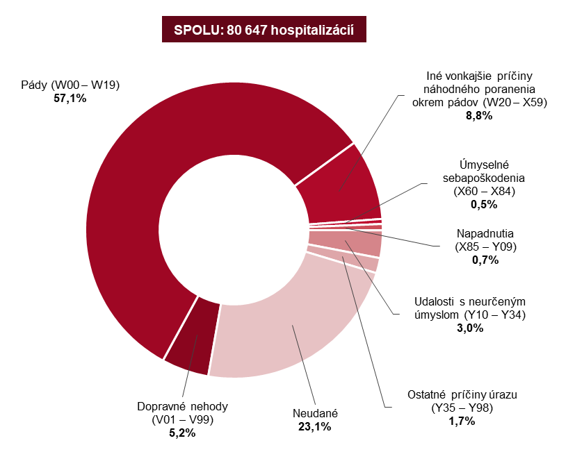 Hospitalizácie na úrazy a ich príčiny v Slovenskej republike 2018 G1